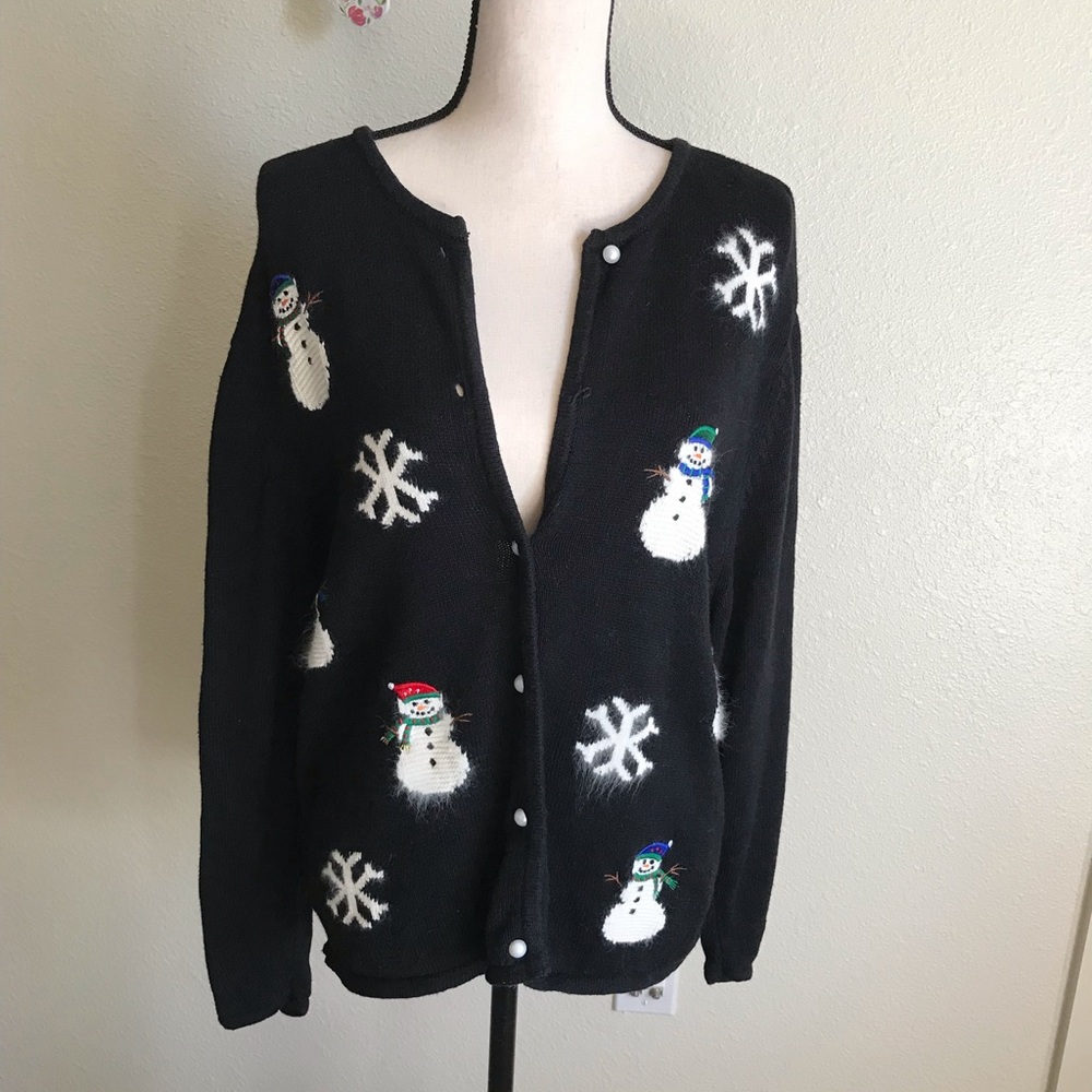 Crystal and Kobe Snowman Cardigan